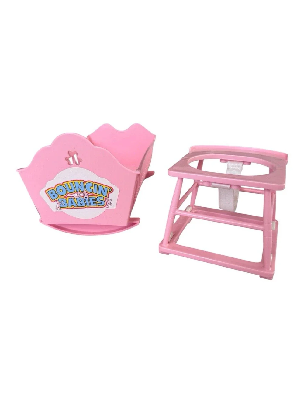 Vintage 1988 Galoob Bouncin’ Babies Twin Nursery Set - 2 Cribs & 2 Walkers